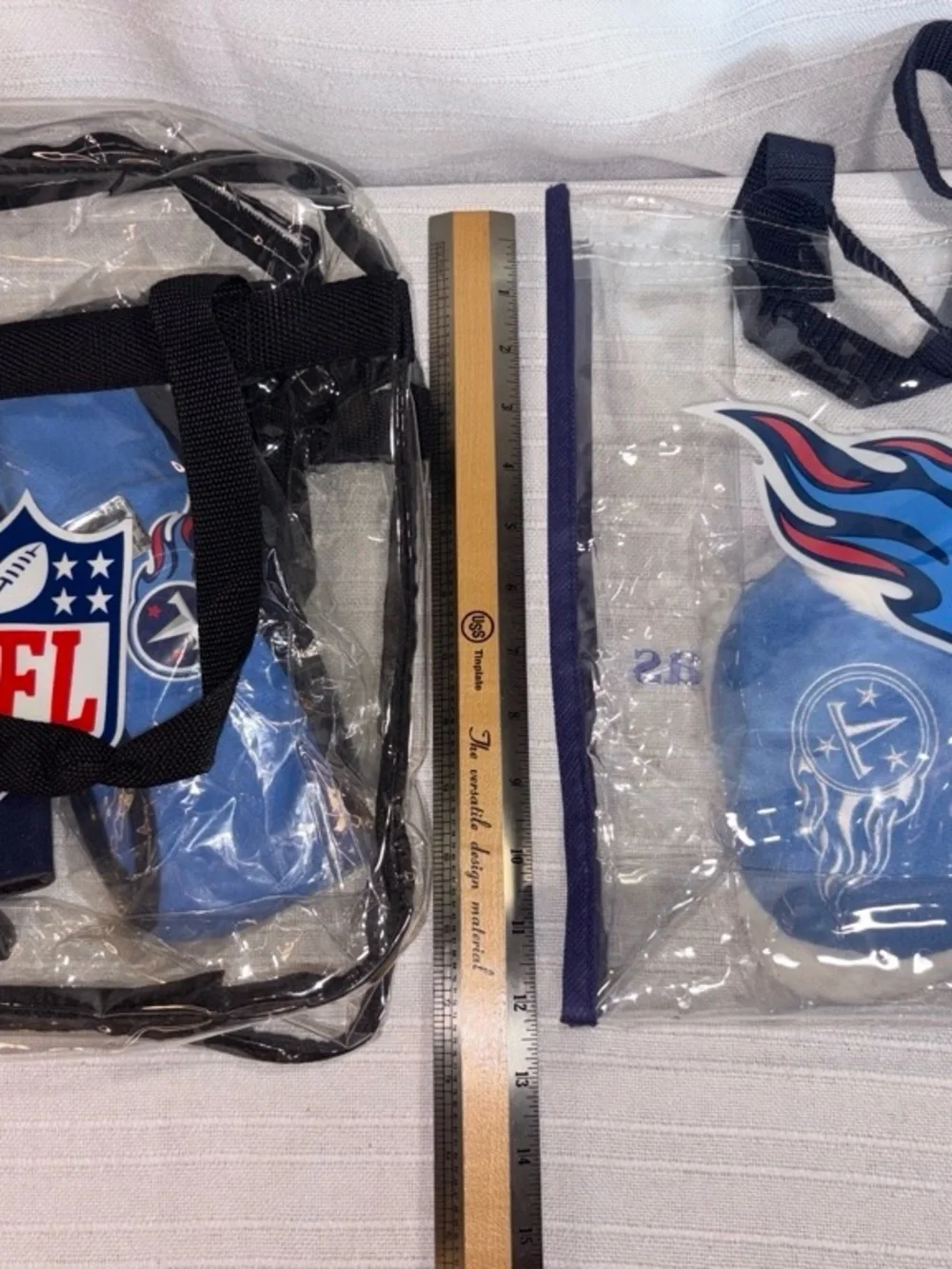 NWOT 2 Vintage NFL Bags Tennessee Titans Drawstring bag and a NFL Tote & Swag